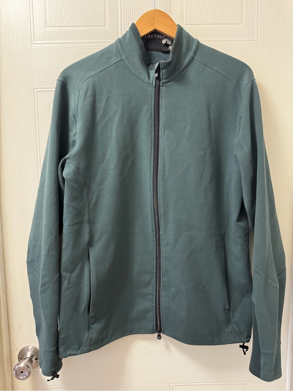 Greyson Men's Full-Zip Slate Green Sweater Jacket